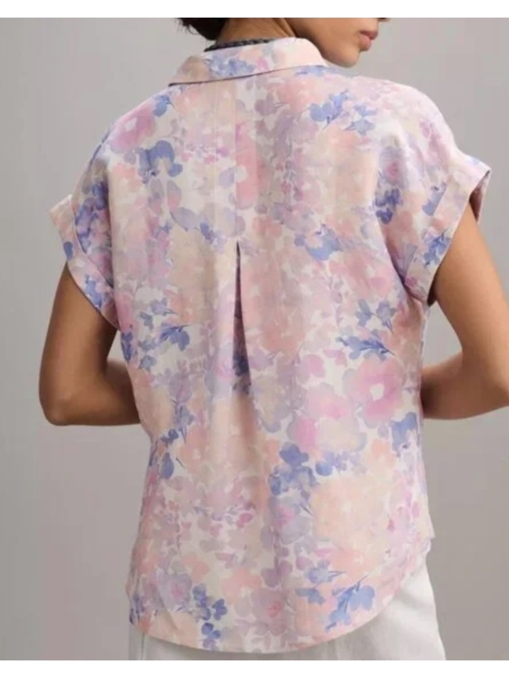 Anthropologie Cloth & Stone Linen Floral Button Down Shirt - Picture 2 of 5